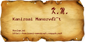 Kanizsai Manszvét névjegykártya